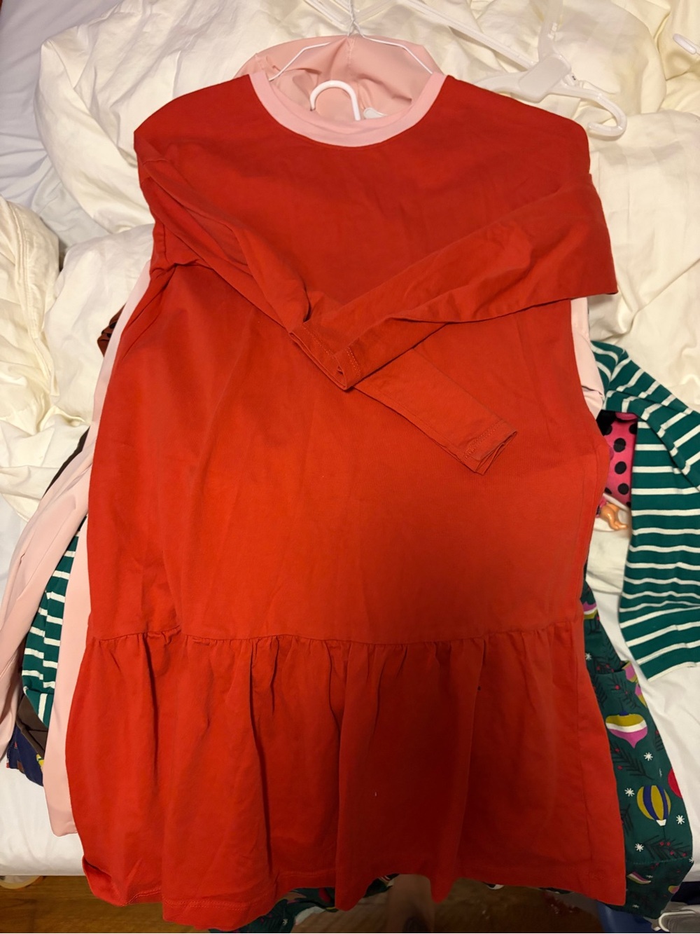 Hanna Andersson red dress with pink trim